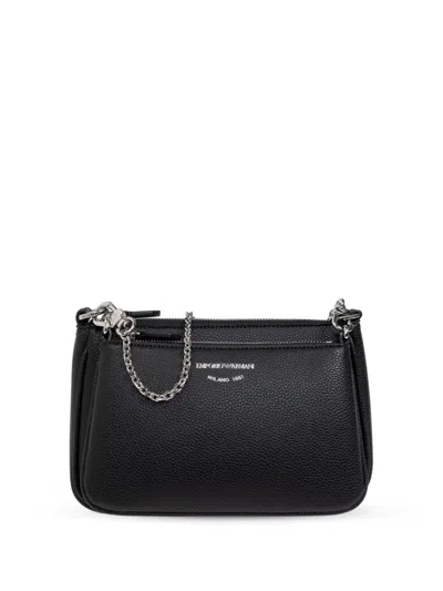 EMPORIO ARMANI MINI DEER-PRINT DOUBLE CROSSBODY BAG