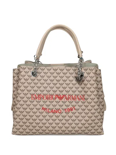 EMPORIO ARMANI MONOGRAM-PATTERN TOTE BAG