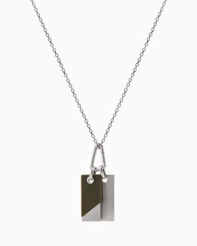 EMPORIO ARMANI STAINLESS STEEL DOG TAG NECKLACE
