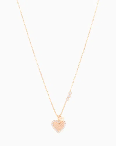 EMPORIO ARMANI ROSE GOLD-TONE STERLING SILVER PENDANT NECKLACE