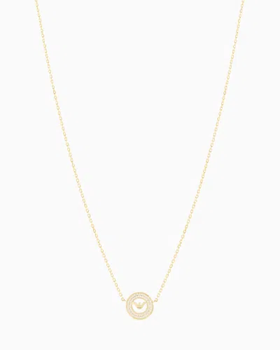 EMPORIO ARMANI GOLD-TONE STERLING SILVER STATION NECKLACE