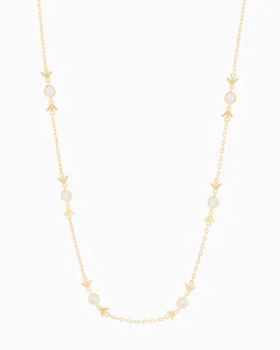 EMPORIO ARMANI GOLD-TONE STERLING SILVER STATION NECKLACE