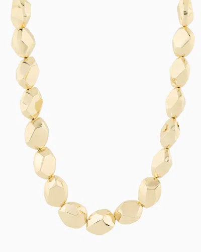 EMPORIO ARMANI GOLD-TONE BRASS BEADED NECKLACE