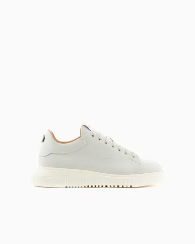 EMPORIO ARMANI NUBUCK SNEAKERS WITH KNURLED SOLES