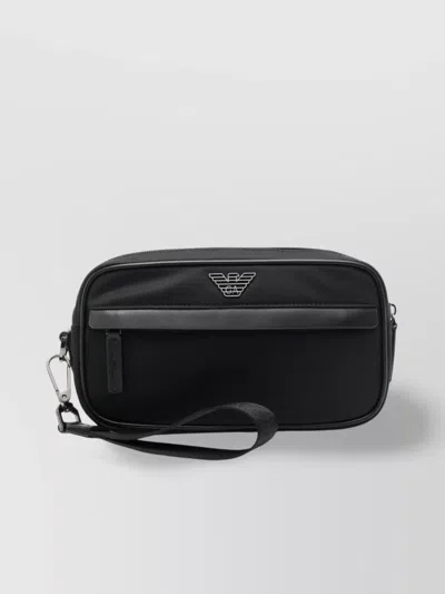 EMPORIO ARMANI NYLON LOGO BEAUTY-CASE WITH DETACHABLE WRIST STRAP
