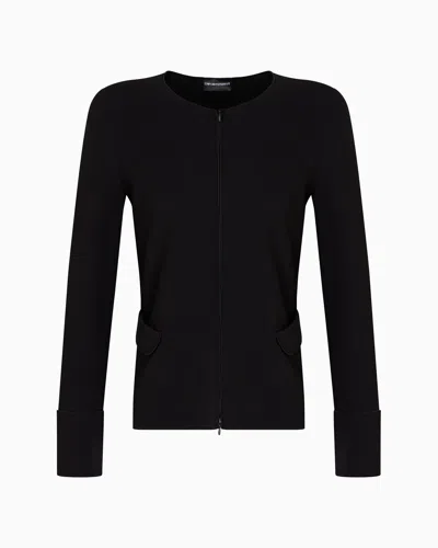 EMPORIO ARMANI OTTOMAN JERSEY ZIP-UP JACKET