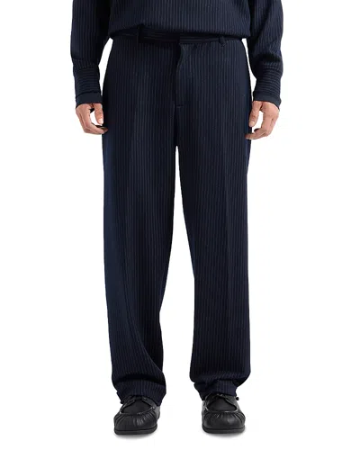EMPORIO ARMANI PINSTRIPED JERSEY TROUSERS