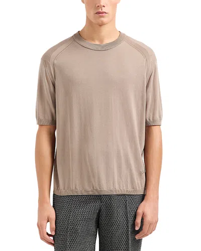 EMPORIO ARMANI PLAIN KNIT SHORT SLEEVED SWEATER