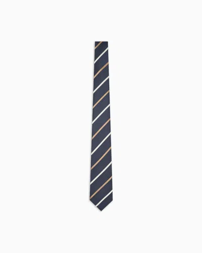 EMPORIO ARMANI PURE SILK TIE WITH JACQUARD PATTERN