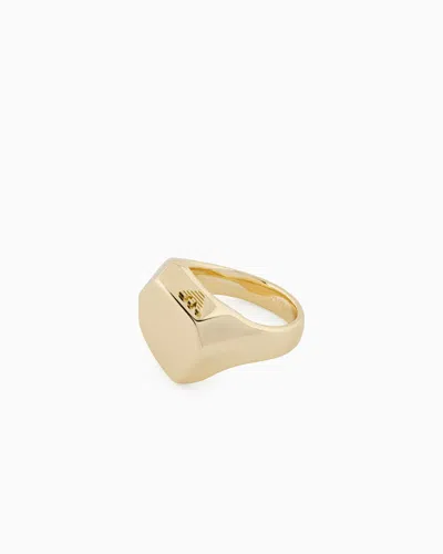 EMPORIO ARMANI GOLD-TONE BRASS CENTER FOCAL RING