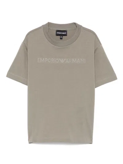 EMPORIO ARMANI RUBBERISED LOGO-PRINT T-SHIRT