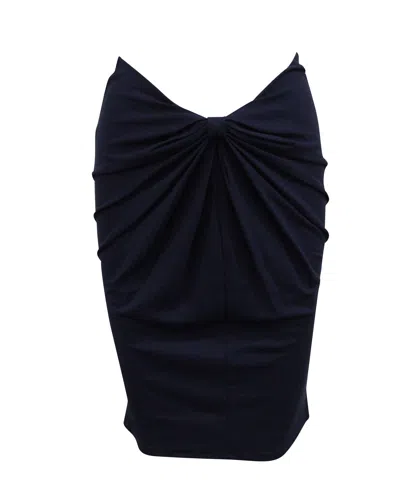 EMPORIO ARMANI RUCHED MIDI SKIRT IN PURPLE VISCOSE