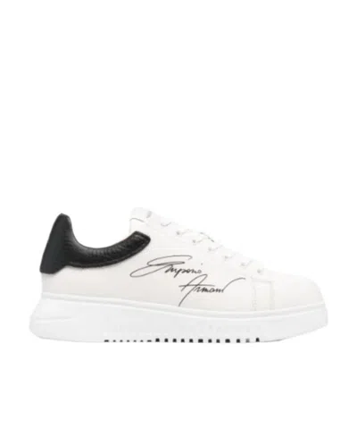 EMPORIO ARMANI EMPORIO ARMANI SIGNATURE LOGO-PRINTED LOW-TOP SNEAKERS