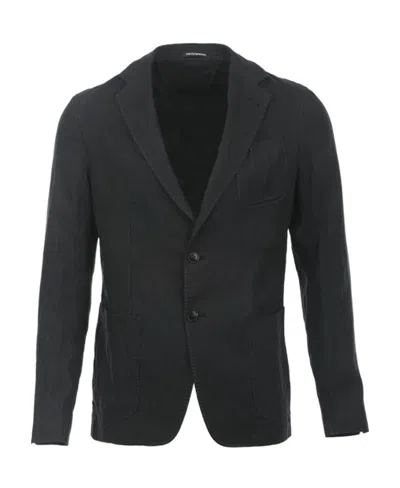 EMPORIO ARMANI SINGLE-BREASTED LONG-SLEEVED SUIT JACKET