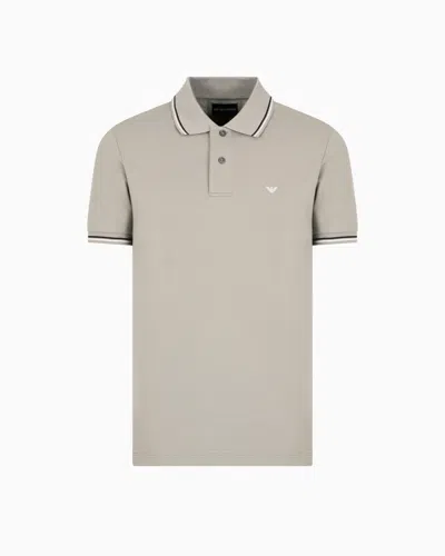 EMPORIO ARMANI SLIM-FIT STRETCH PIQUÉ POLO SHIRT WITH MICRO EAGLE