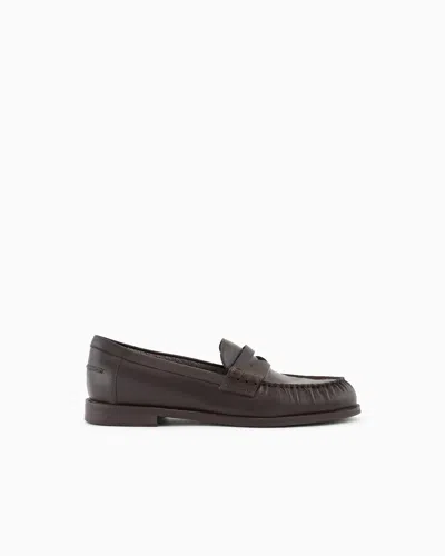 EMPORIO ARMANI SMOOTH LEATHER LOAFERS
