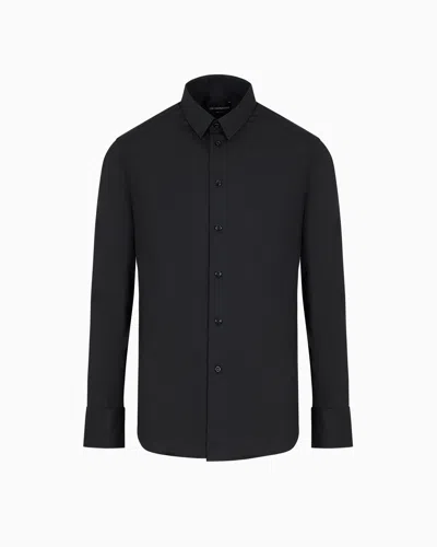 EMPORIO ARMANI STRETCH COTTON POPLIN SHIRT