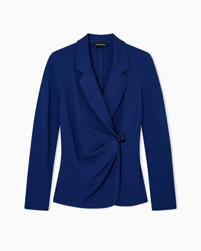 EMPORIO ARMANI STRETCH MILANO STITCH BLAZER WITH DRAPING