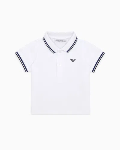 EMPORIO ARMANI STRETCH PIQUÉ POLO SHIRT WITH STRIPED TRIM