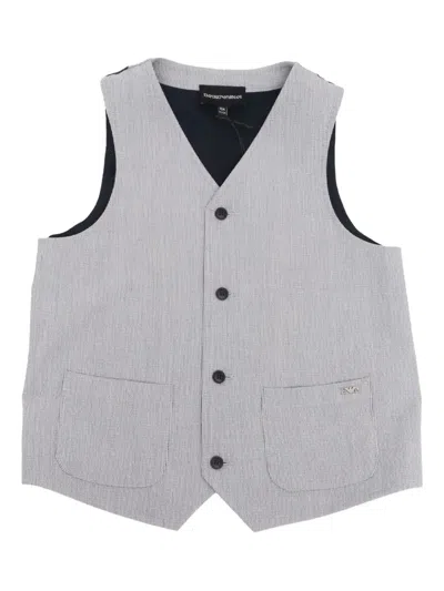 EMPORIO ARMANI STRIPED-PANEL WAISTCOAT