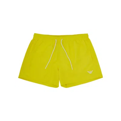 EMPORIO ARMANI EMPORIO ARMANI SUN-KISSED YELLOW SWIM SHORTS FOR MEN'S MEN
