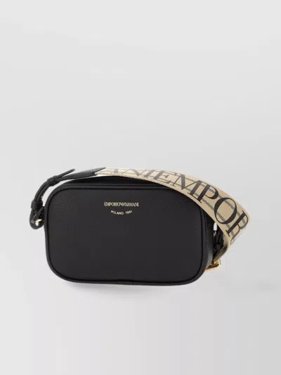 EMPORIO ARMANI GRAINED FAUX LEATHER CAMERA BAG