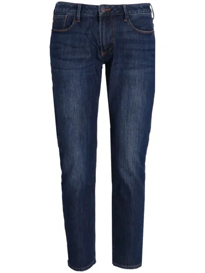 EMPORIO ARMANI WASHED STRAIGHT-LEG JEANS