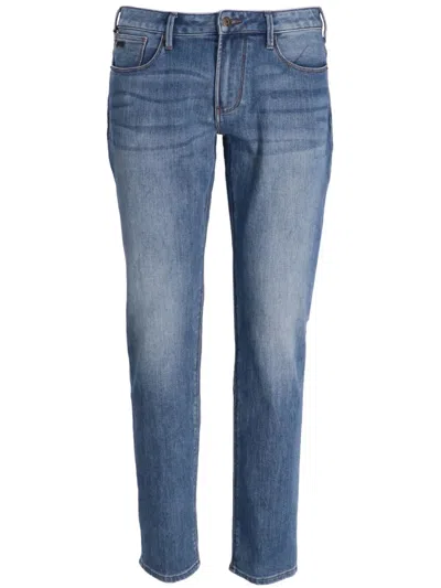 EMPORIO ARMANI WASHED STRAIGHT-LEG JEANS