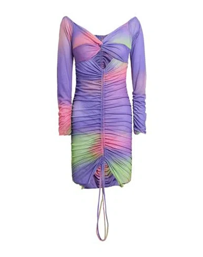 EMPORIO ARMANI EMPORIO ARMANI WOMAN MIDI DRESS PURPLE SIZE 8 POLYESTER, ELASTANE