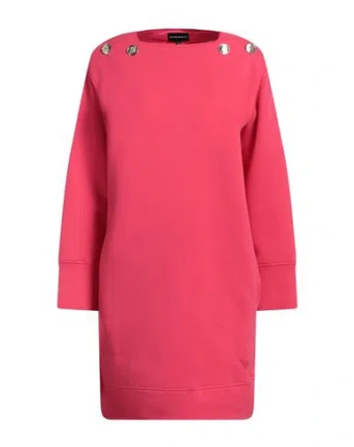 EMPORIO ARMANI EMPORIO ARMANI WOMAN MINI DRESS FUCHSIA SIZE 10 COTTON, POLYESTER, ELASTANE