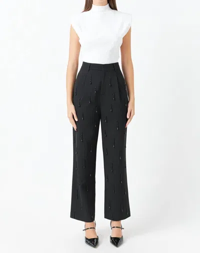 ENDLESS ROSE BEADED PANTS IN BLACK