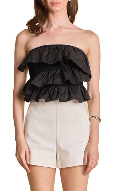 ENDLESS ROSE ENDLESS ROSE MIXED MEDIA RUFFLE STRAPLESS RIB TUBE TOP