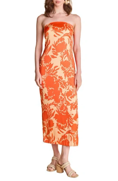 ENDLESS ROSE ENDLESS ROSE PRINT STRAPLESS MAXI DRESS
