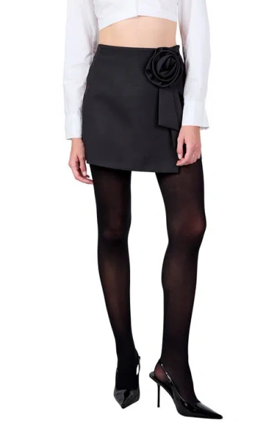 ENDLESS ROSE ENDLESS ROSE ROSETTE FAUX WRAP MINISKIRT