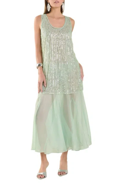 ENDLESS ROSE ENDLESS ROSE SEQUIN CHIFFON MAXI DRESS