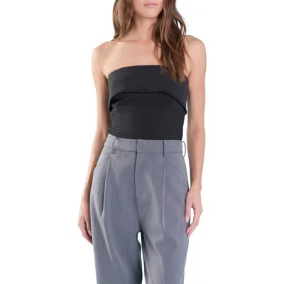 ENDLESS ROSE ENDLESS ROSE STRAPLESS PEARL BEAD TRIM FOLDOVER TOP