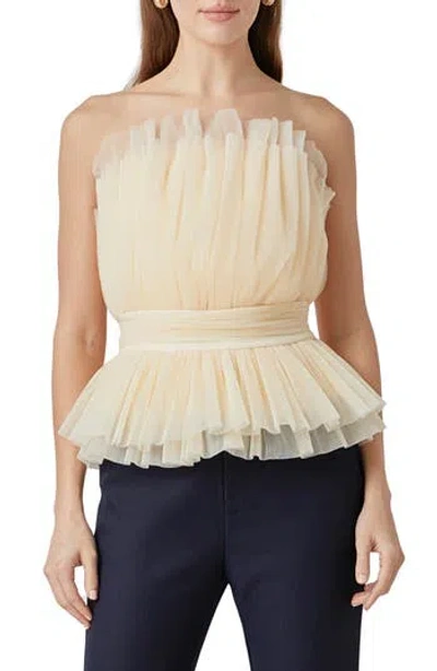 ENDLESS ROSE ENDLESS ROSE STRAPLESS TULLE PEPLUM TOP