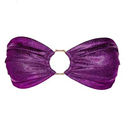 ENEZ SWIM WOMEN'S FRIDA BANDEAU BIKINI TOP - GLITTER BERRY