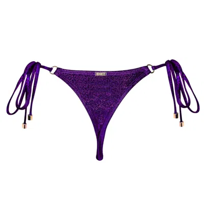 ENEZ SWIM WOMEN'S YELLOW MIRA THONG BIKINI BOTTOMS - GRAPE GLITTER