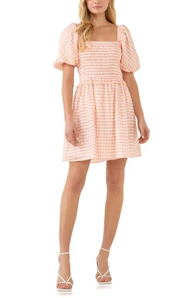 ENGLISH FACTORY ENGLISH FACTORY GINGHAM SMOCKED MINIDRESS