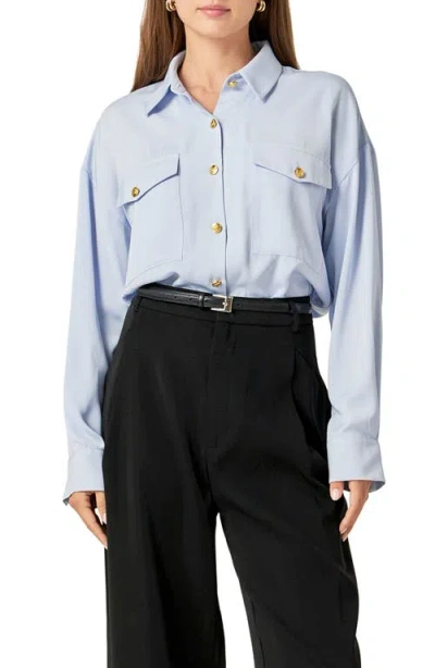 ENGLISH FACTORY ENGLISH FACTORY MILITARY BUTTON-UP SHIRT