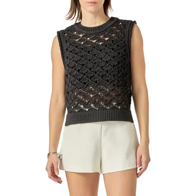 ENGLISH FACTORY ENGLISH FACTORY OPEN KNIT SLEEVELESS SWEATER