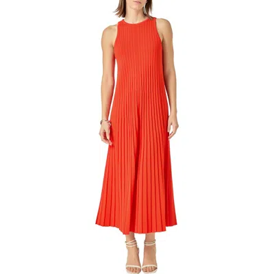 ENGLISH FACTORY ENGLISH FACTORY PLEATED KNIT SLEEVELESS MAXI DRESS
