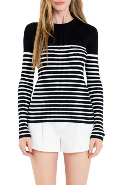 ENGLISH FACTORY ENGLISH FACTORY STRIPE RIB SWEATER