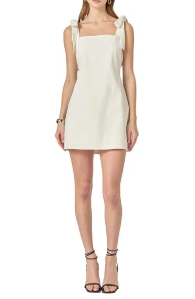 ENGLISH FACTORY ENGLISH FACTORY TIE STRAP DENIM MINIDRESS