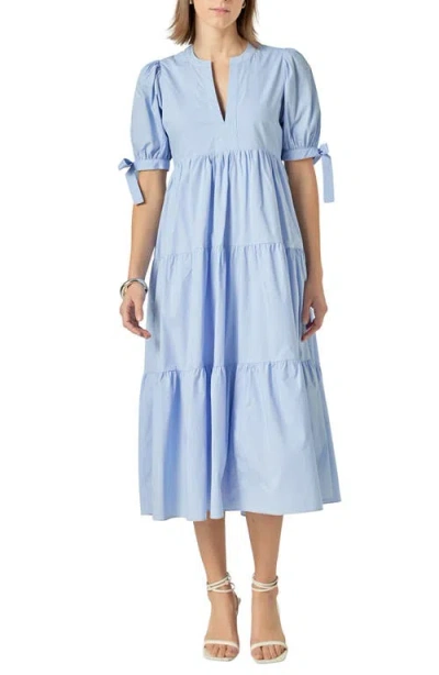 ENGLISH FACTORY ENGLISH FACTORY TIERED MIDI DRESS
