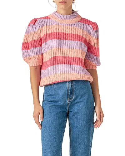 ENGLISH FACTORY WOMEN'S STRIPE MOCKNECK SWEATER