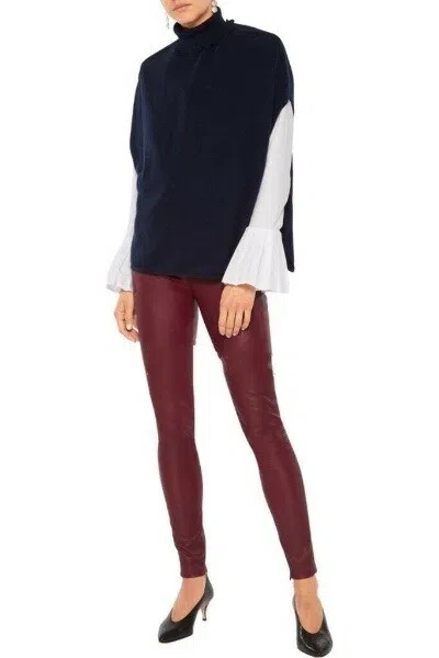 ENT-K NEU DAMEN LAMMLEDER HANDGEFERTIGT PREMIUM PURE LEDER MARRON SLIM FIT HOSE -WP62