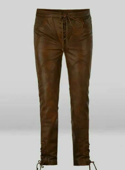 ENT-K SKINNY LEDER HOSE HERREN MOTORRAD BIKER SLIM FIT FREIZEITHOSE - MP10