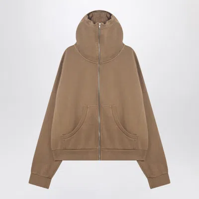 ENTIRE STUDIOS BEIGE ZIP-UP SWEATSHIRT IN COTTON